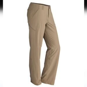 Marmot Lobo Roll-Up Cuff Hiking Pants Tan Nylon Stretchy Lightweight Casual Sz 8